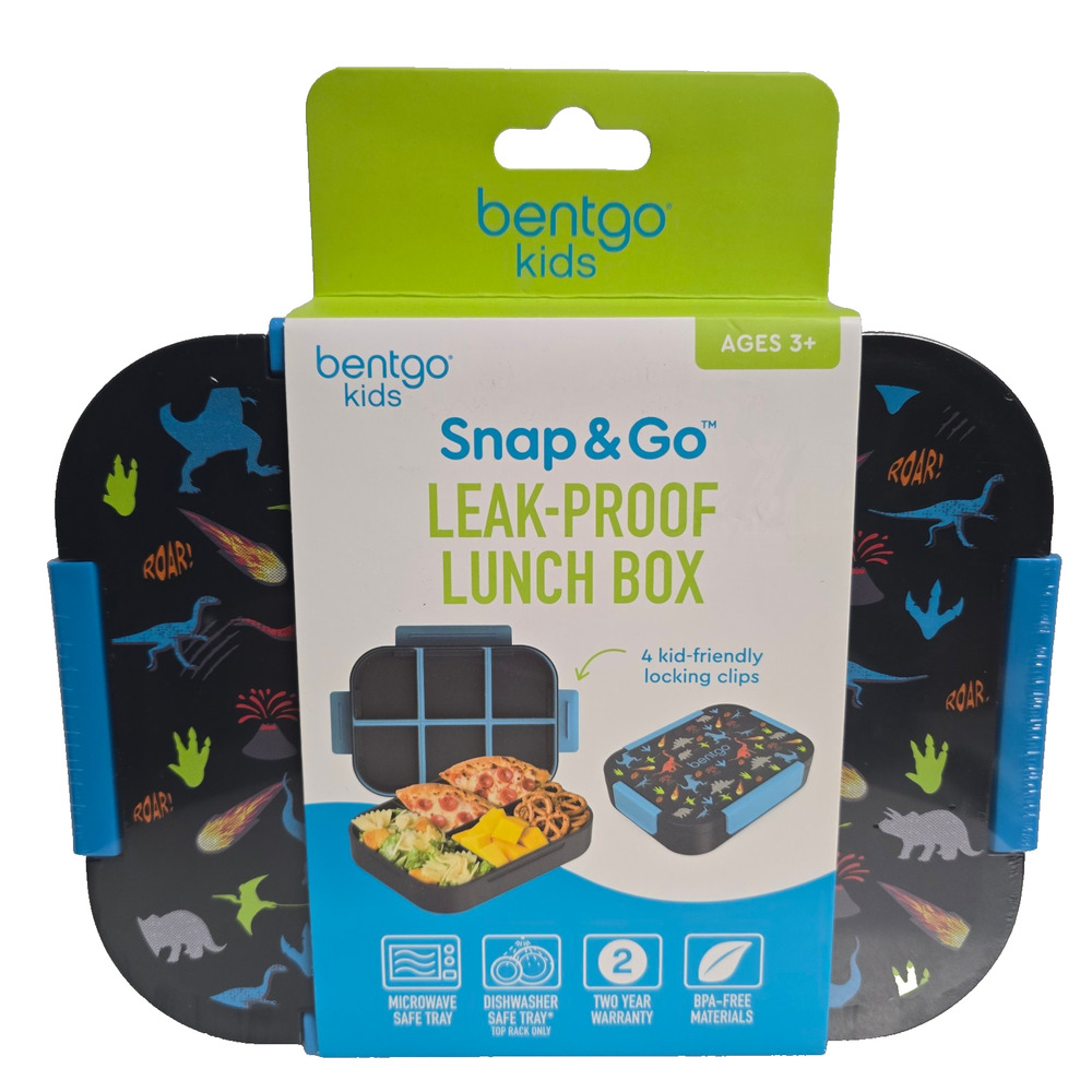 Bentgo Kids Snap & Go Leak Proof Lunch Box - Dinosaurs!- NEW